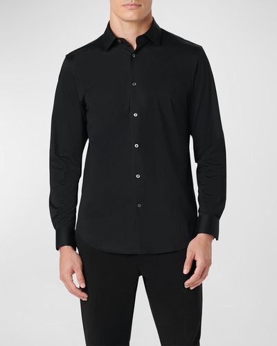 Bugatchi James Solid Ooohcotton Sport Shirt - Black