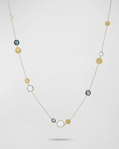 Marco Bicego Jaipur 18k Yellow Gold Mixed Blue Topaz Collar Necklace - White