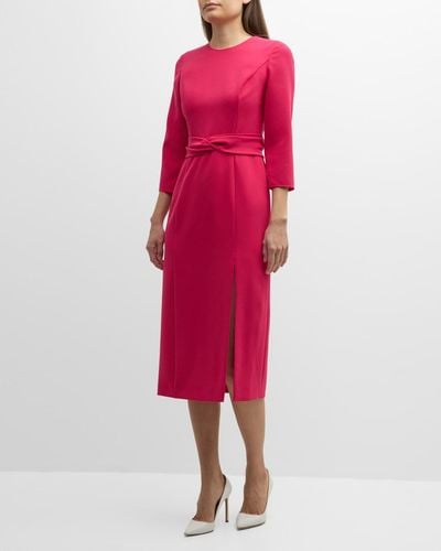 Carolina Herrera Sheath Dress With Twist Waistband - Pink