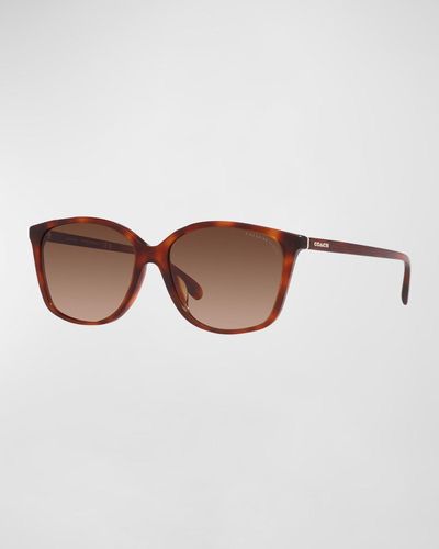 COACH Polarized Square Acetate Sunglasses - Brown
