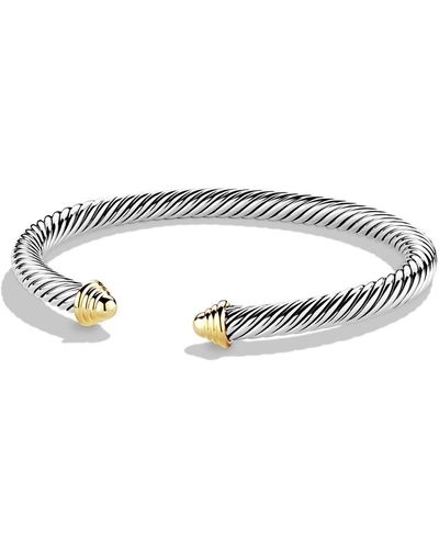 David Yurman Cable Classics Bracelet With Gold, Medium - Metallic