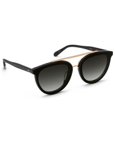 Krewe Clio Round Acetate Sunglasses - Black