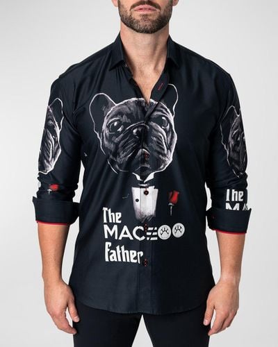 Maceoo Fibonacci Dogfather Sport Shirt - Black