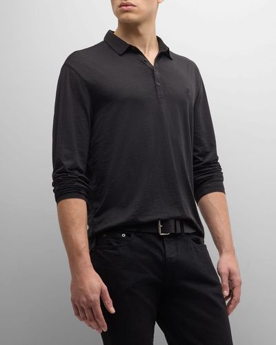 John Varvatos Marty Burnout Polo Shirt - Black