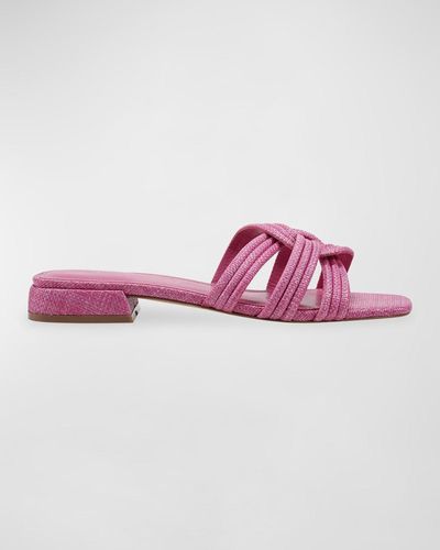 Marc Fisher Woven Flat Slide Sandals - Pink