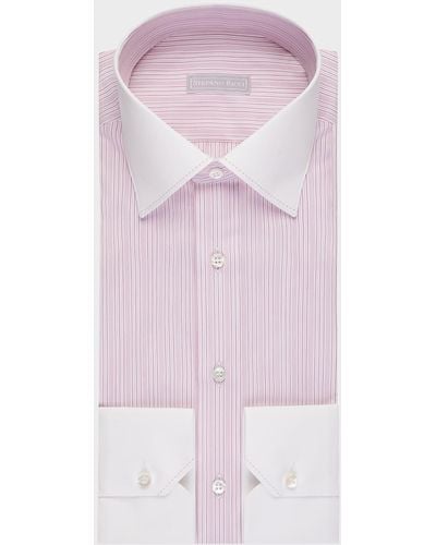 Stefano Ricci Cotton Stripe Dress Shirt - Pink