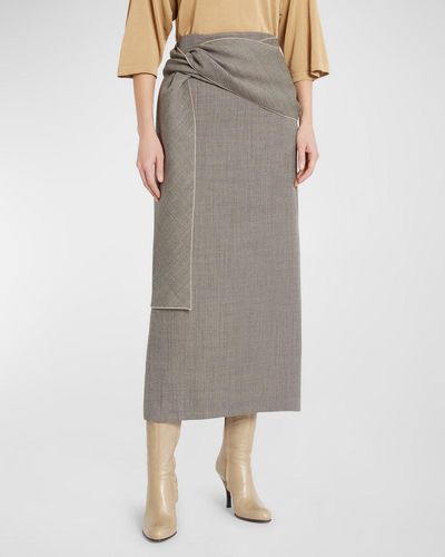 The Row Laz Maxi Skirt With Knot Detail - Gray