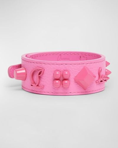 Christian Louboutin Paloma Loubinthesky Leather Bracelet - Pink