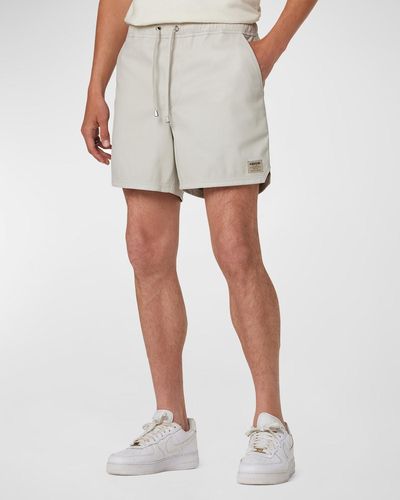 Hudson Jeans Vegan Leather Drawstring Shorts - White
