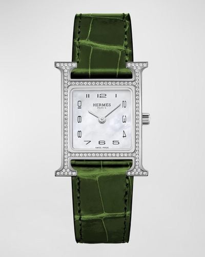 Hermès Heure H Watch, Small Model, 25mm - Green