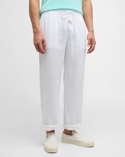 Vilebrequin Pacha Drawstring Linen Pants - White