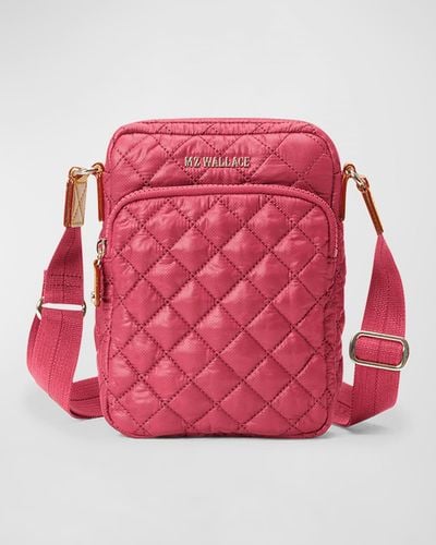 MZ Wallace Metro Quilted Nylon Crossbody Bag - Pink