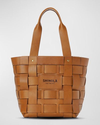 Shinola Bixby Medium Woven Basket Tote Bag - Brown
