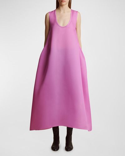 Khaite Coli Flared Maxi Dress - Pink