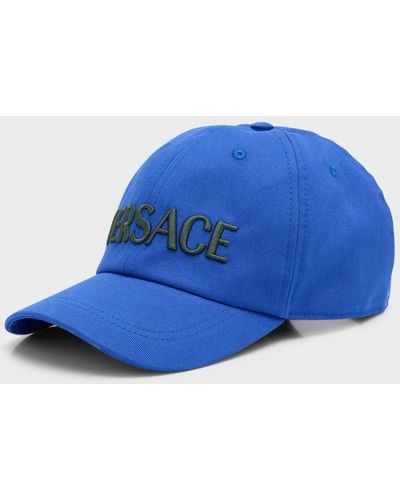 Versace Embroidered Logo Baseball Cap - Blue