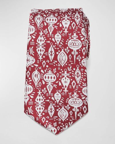 Cufflinks Inc. Holiday Ornament Silk Tie - Red