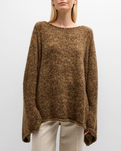 The Row Dyu Long-sleeve Cashmere Top - Brown