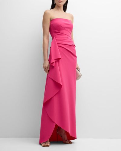 La Petite Robe Di Chiara Boni Glicheria Pleated Strapless Draped Gown - Pink