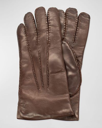Portolano Napa Cashmere-Lined Gloves - Brown