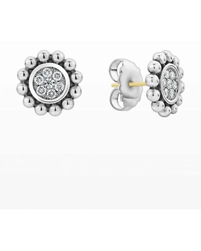 Lagos Caviar Spark Diamond Circle Stud Earrings - Metallic