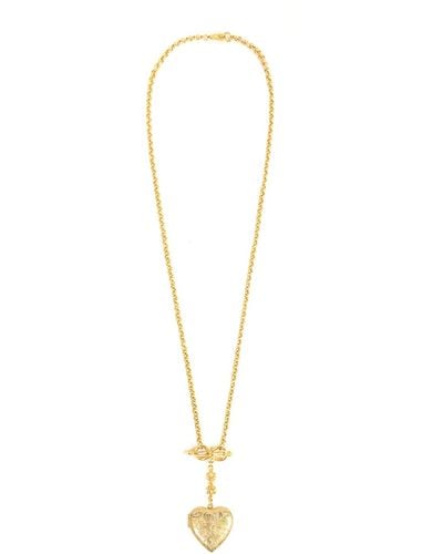 Ben-Amun Chain And Heart Locket Necklace - White