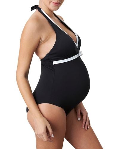 Pez D'or Maternity Santorini One-Piece Halter Swimsuit - Black