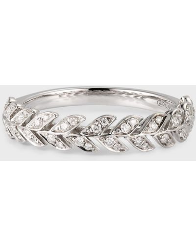 Graziela Gems Diamond Folha Half Band Ring, Size 7 - White