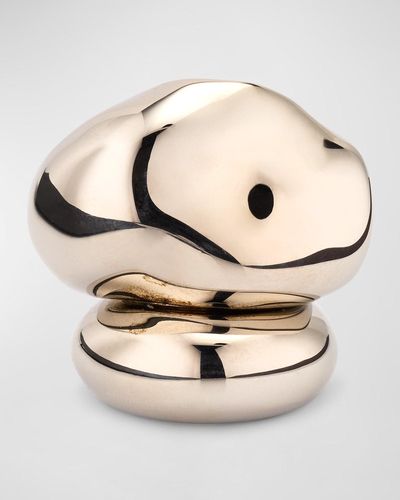 Alexander McQueen Brass Stacked Ring - Natural