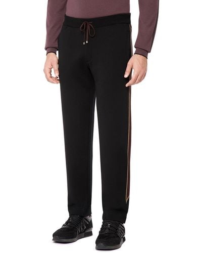 Stefano Ricci Eagle Side-Stripe Jogging Suit Pants - Black