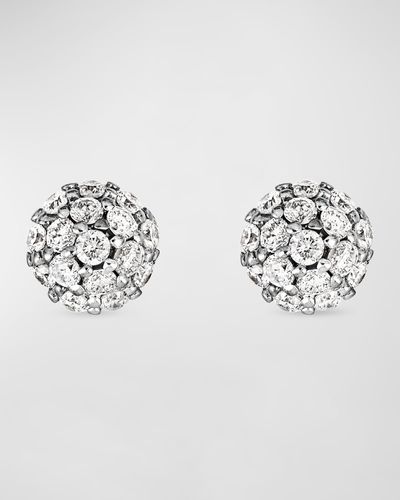 STONE AND STRAND Dainty Diamond Mirror Ball Stud Earrings - Metallic