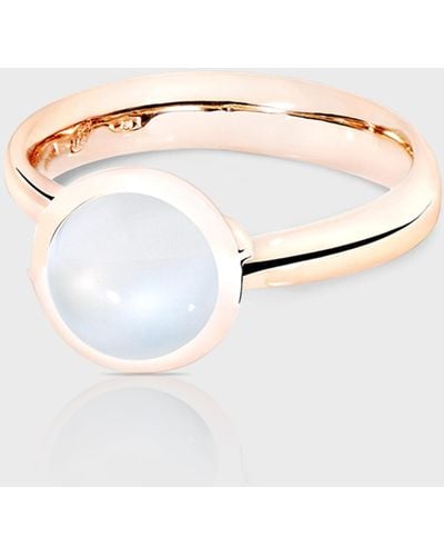 Tamara Comolli Bouton 18k Rose Gold Small Sand Moonstone Ring, Size 7 - White
