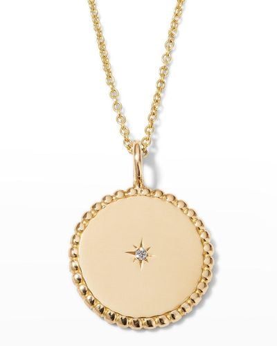 Sarah Chloe Alana 14K Beaded Medallion Necklace - Natural