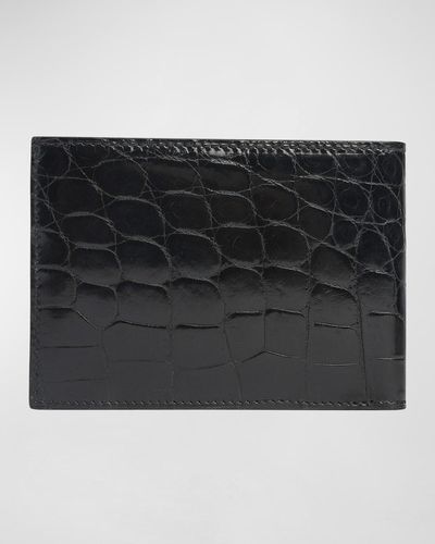 Zambezi Grace Bi-Fold Crocodile Leather Wallet - Black