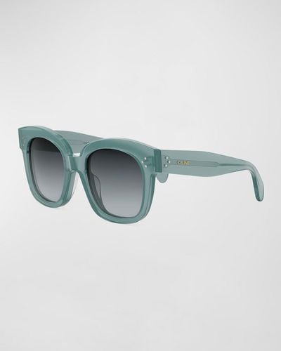 Celine Bold 3 Dots Acetate Butterfly Sunglasses - Blue