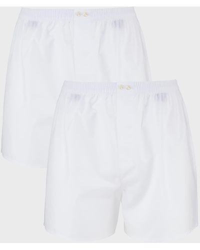 Neiman Marcus 2-Pack Tagless Cotton Boxers - White
