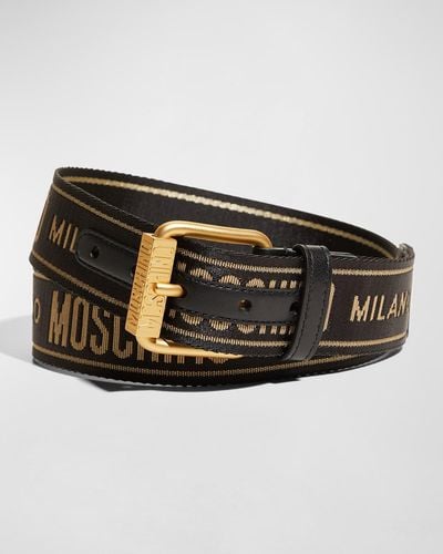 Moschino Webbed Logo Belt - Black