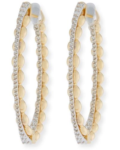 Miseno Marea 18k Gold Two-tone Medium Diamond Hoop Earrings - White