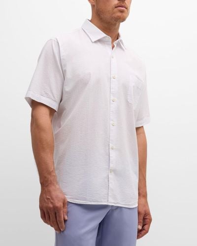 Peter Millar Seaward Seersucker Cotton Sport Shirt - White
