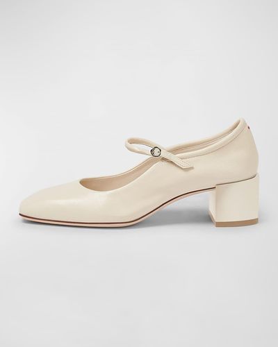 Aeyde Aline Square-Toe Mary Jane Pumps - Natural