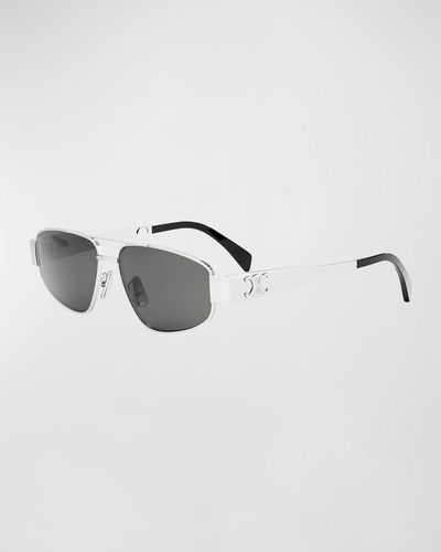 Celine Triomphe Pilot Metal Sunglasses - Metallic