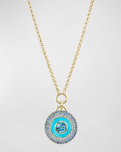 Emily P. Wheeler Water Medallion 18K And Necklace With Topaz, Sapphire And - Blue