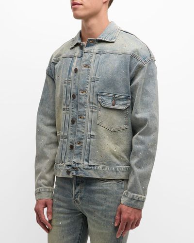 BBCICECREAM Dipper Embossed Denim Jacket - Gray