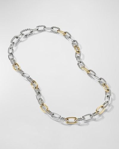 David Yurman Madison Chain Necklace In Silver And 18k Gold, 8.5mm, 20"l - Metallic