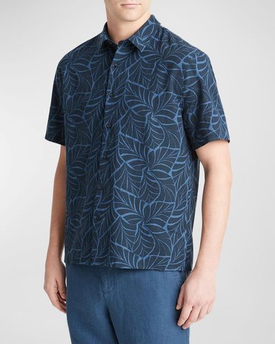 Vince Knotted Leaves Sport Shirt - Blue