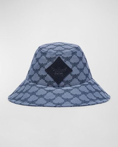 MCM Allover Laurel Jacquard Bucket Hat - Blue