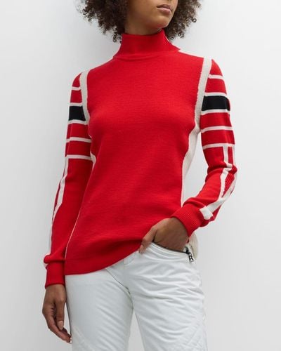 Bogner Esra Striped Wool Sweater - Red