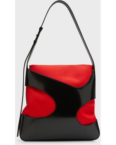 Ferragamo Cutout Leather Tote Bag - Red