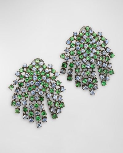 Alexander Laut 18K And Rhodium Sapphire And Tsavorite Earrings - Green