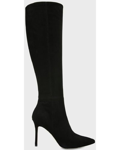 Veronica Beard Lisa Suede Stiletto Knee Boots - Black