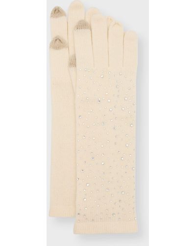 Sofiacashmere Cashmere Heatset Mid-Length Gloves - Natural